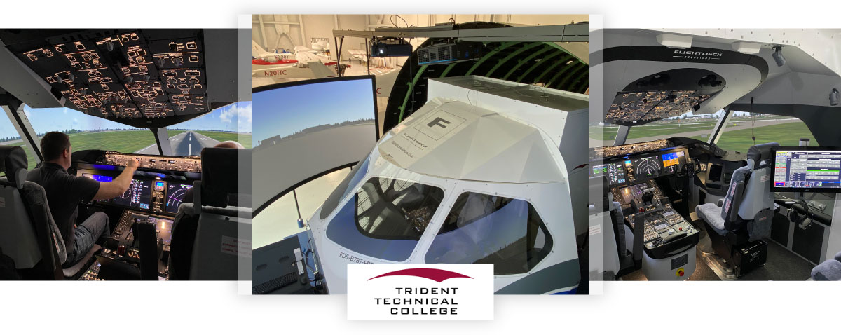 B787 Simulator Flight Deck At Trident Technical College